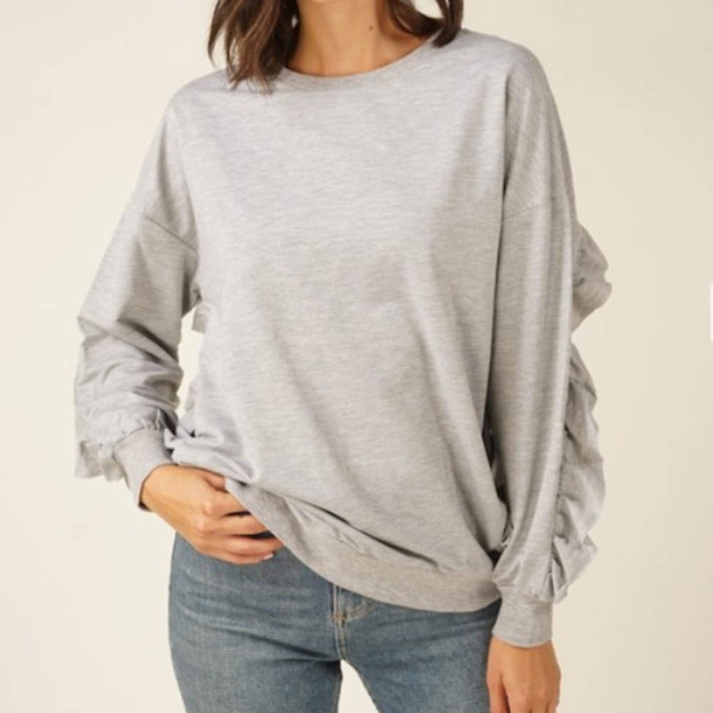 *SALE* Coverstitched sweatshirt with ruffle trim